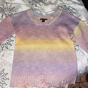 distressed multicolored sweater